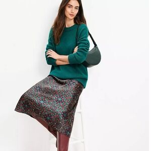 NWT Loft Rib Trim Tunic Sweater Brilliant Emerald Size M